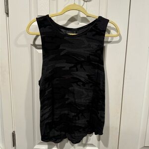 Black Camouflage Sleeveless Top